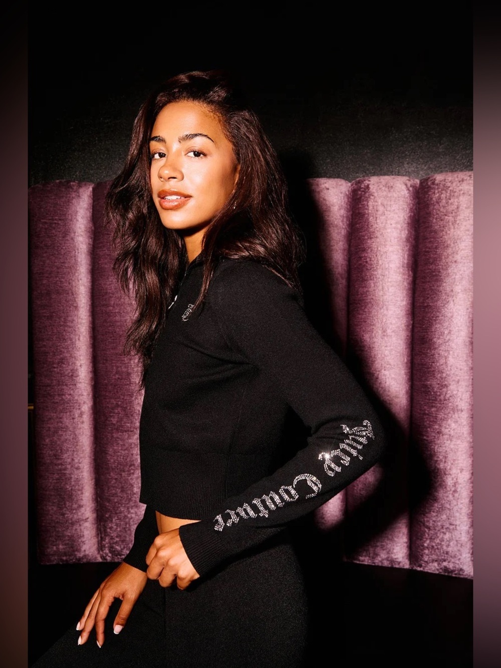 JUICY COUTURE | ✨NEW✨ Small Bling Knit Cropped Jacket in Liquorice